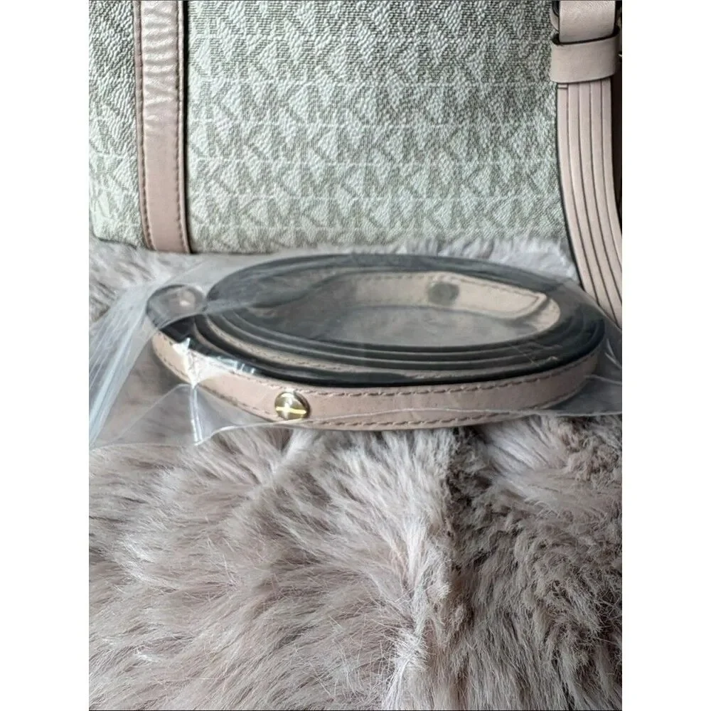 Michael Kors Sullivan Small Logo Top-Zip Tote Bag - Vanilla / Soft Pink Blush